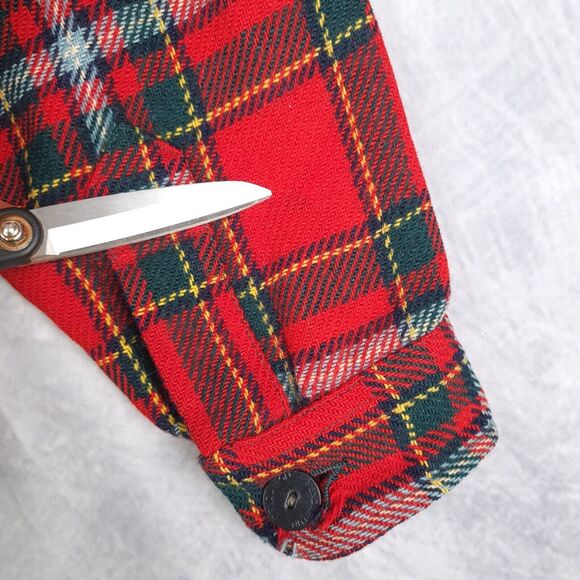 Vintage Pendleton Heavy Wool Shirt Jacket Mens Medium Red Tartan Plaid Relaxed - Picture 10 of 16